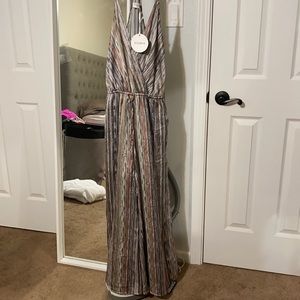 Multi color wide leg jumpsuit